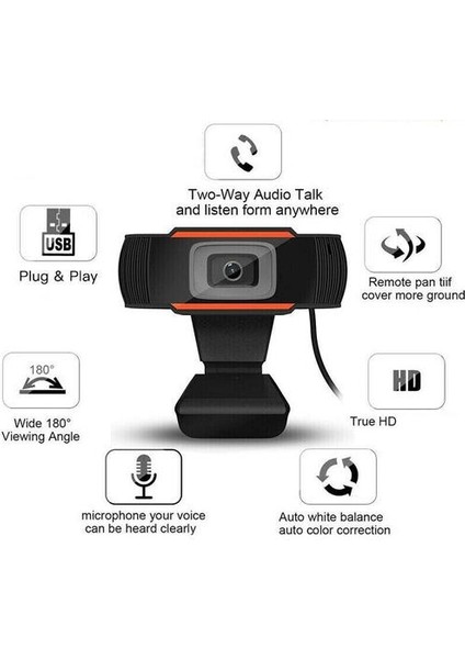 Webcam 720 P Dönebilen Hd Webcam Pc Dijital USB 2.0 Pc Kamera Video Kayıt Mic ile Mikrofon ile Web Kamera (Yurt Dışından)