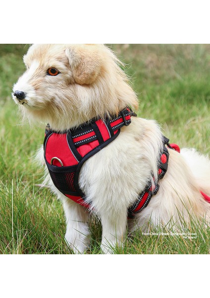 Göğüs Koşum Takımı Köpeği Tasması, Yelek Tipi Yansıtıcı Patlamaya Dayanıklı Kırmızı Evcil Hayvan Tasması (Yurt Dışından)