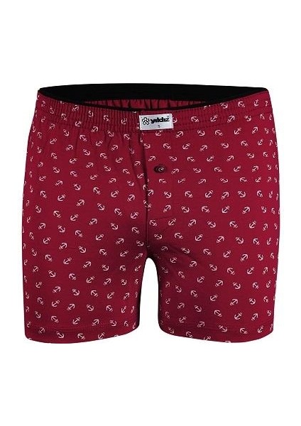 Erkek Pamuklu Havlubel Düğmeli Desenli Boxer 43 - 6 Adet indirimleri