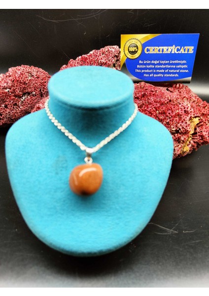 Yıldız Taşı Doğal Taş Şekilsiz Kolye Ucu (Sertifikalı) (47 cm Zincir Dahil)