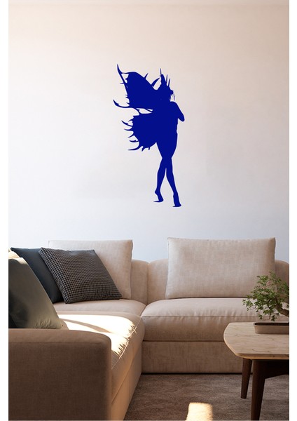 Kanatlı Victoria Secret Melekleri 30 x 60 cm Duvar Sticker - Lacivert