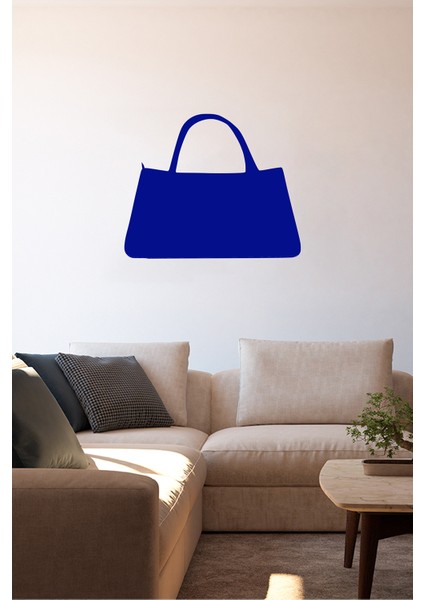 Iki Kollu Kadın Çantası 60 x 50 cm Duvar Sticker Yapıştırma - Lacivert