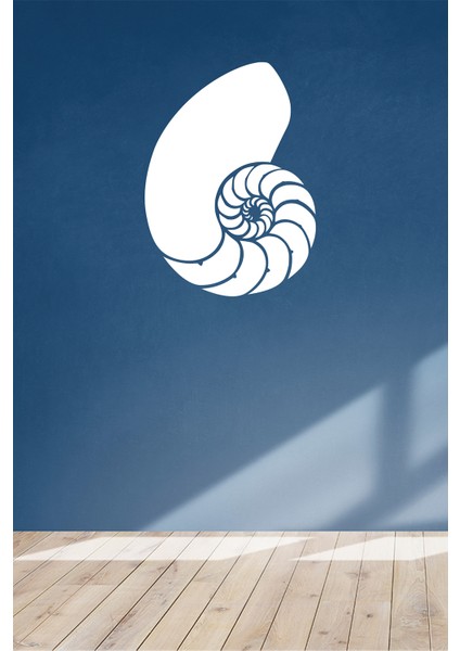 Altın Orana Örnek Salyangoz Kabuğu 40 x 60 cm Duvar Sticker - Beyaz