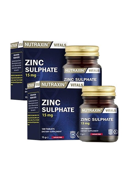 Zinc Sulphate 15 Mg 100 Tablet 2'li Paket
