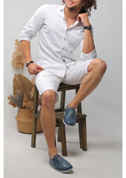 Mavi Erkek Casual Deri Ayakkabı