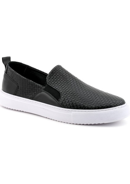 Siyah Erkek Sneaker Deri Ayakkabı