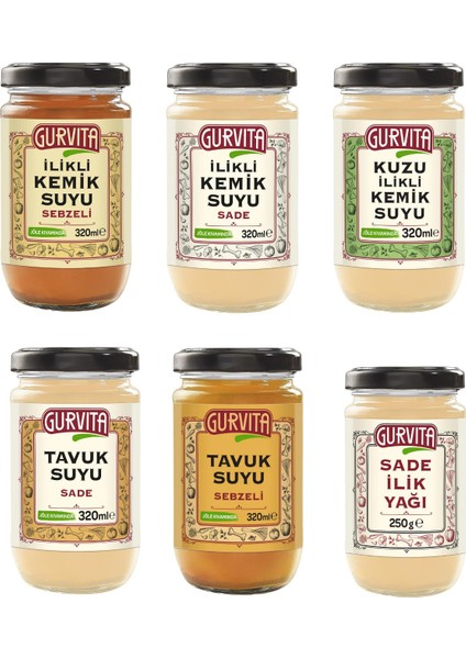 Ilikli Kemik Suyu Karışık Paket 320 ml 6'lı