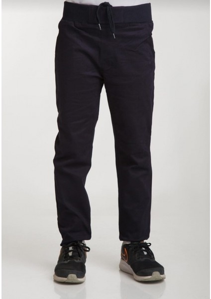 Çocuk Beli Ribanalı Tam Lastikli Kanvas Kumaş Okul Pantolon fiyatları