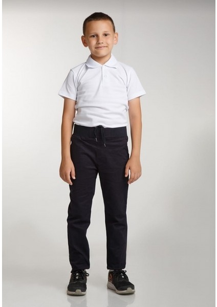 Çocuk Beli Ribanalı Tam Lastikli Kanvas Kumaş Okul Pantolon modelleri