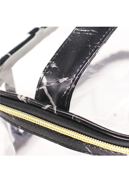 Pu Kozmetik Çantası, Pvc Şeffaf Mermer Desen Su Geçirmez Taşınabilir Çok Fonksiyonlu Büyük Kapasiteli Kozmetik Çantaya (Yurt Dışından) fırsatları