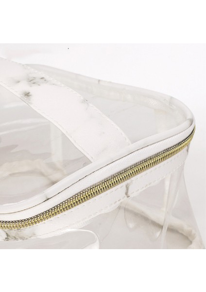 Pu Kozmetik Çantası, Pvc Şeffaf Mermer Desen Su Geçirmez Taşınabilir Çok Fonksiyonlu Büyük Kapasiteli Kozmetik Çantaya (Yurt Dışından) indirimleri