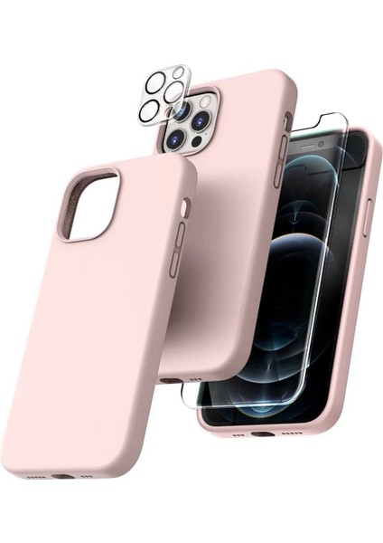 Tria Iphone 11 Pro Max Lansman Silikon Kılıf Içi Kadife Telefon Uyumlu Çentikli Ekran Koruyucu Kamera Koruyucu 3lü Set