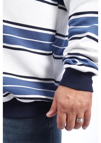 Büyük Beden Polo Yaka Selanik Sweat 22405-INDIGO modelleri