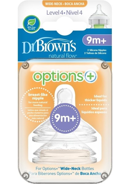 Dr Brown's Geniş Ağız 4.evre 2li Silikon Biberon Emziği