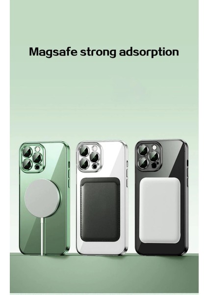 Apple Iphone 12 Pro Max Kılıf Manyetik Kaplama Magsafe Uyumlu Parlak Kare Kenarlı Kapak