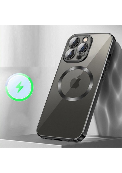 Apple Iphone 11 Pro Max Kılıf Kamera Koruma Çıkıntılı Magnetik Magsafe Şarj Tutucu Case