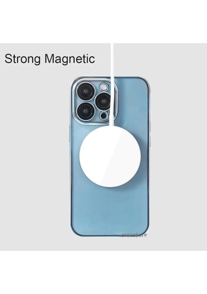 Iphone 12 Pro Max Kılıf Kamera Lens Çıkıntı Koruma Kenarı Parlak Magsafe Magnetik Şeffaf