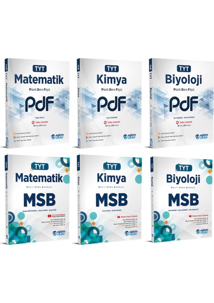 TYT 2023 Matematik + Kimya + Biyoloji PDF + MSB Seti 6 Kitap
