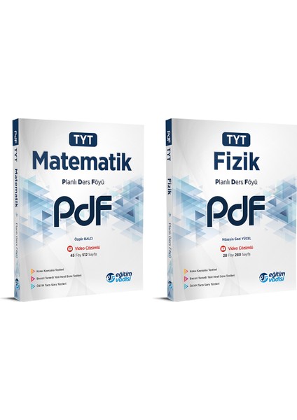 TYT 2023 Matematik + Fizik PDF Planlı Ders Föyü Seti 2 Kitap