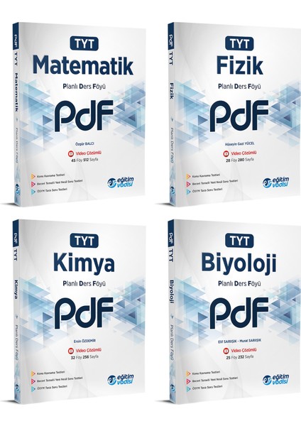 TYT 2023 Matematik + Fizik + Kimya + Biyoloji PDF Seti 4 Kitap