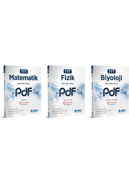 TYT 2023 Matematik + Fizik + Biyoloji PDF Planlı Ders Föyü Seti 3 Kitap