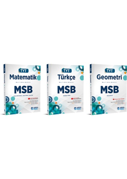 TYT 2023 Matematik + Türkçe + Geometri MSB Multi Soru Bankası Seti 3 Kitap