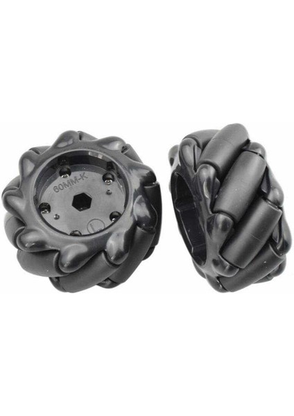 Mecanum Tekerlek Seti 60MM-K - Siyah (4 Adet)