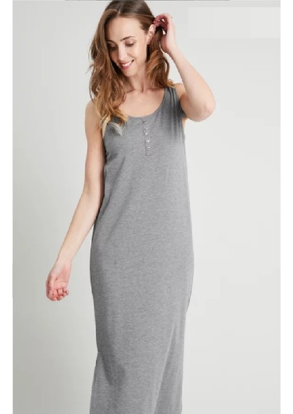 Gri Henley Longline Gecelik modelleri