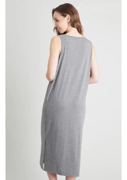 Gri Henley Longline Gecelik fırsatları