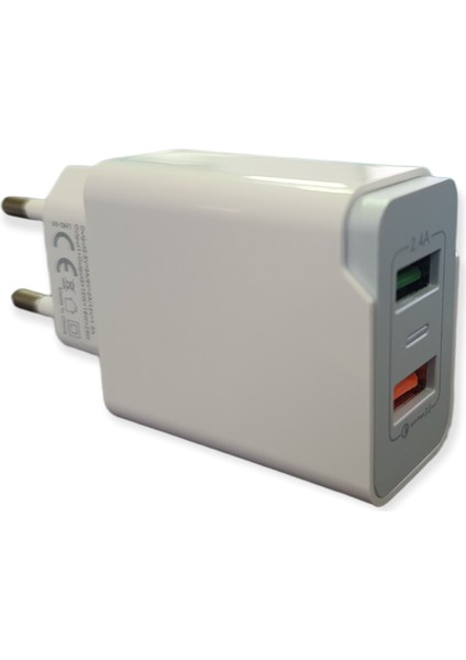 Cmk Linkage 28W + Qualcom 3.0 Çift USB Çıkışlı Hızlı Şarj Adaptörü