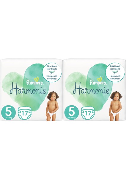 Pampers Harmonie Bebek Bezi Beden:5 (11-16KG) Junior 34 Adet Süper Ekonomik Pk