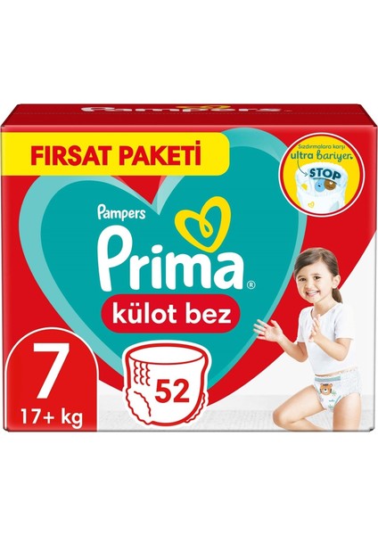 Külot Bebek Bezi Beden:7 (17+Kg) Xxl 156 Adet Aylık Fırsat Pk fiyatları