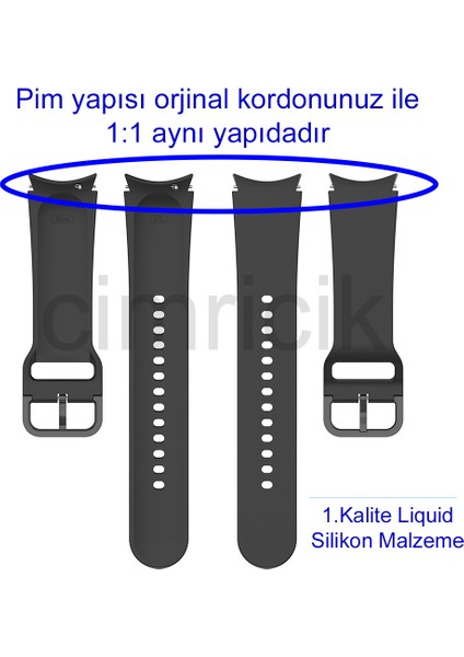 Samsung Galaxy Watch 5 Pro 45MM / Watch 5 40MM 44MM Uyumlu Kordon Tam Uyumlu Pimli Silikon fiyatları