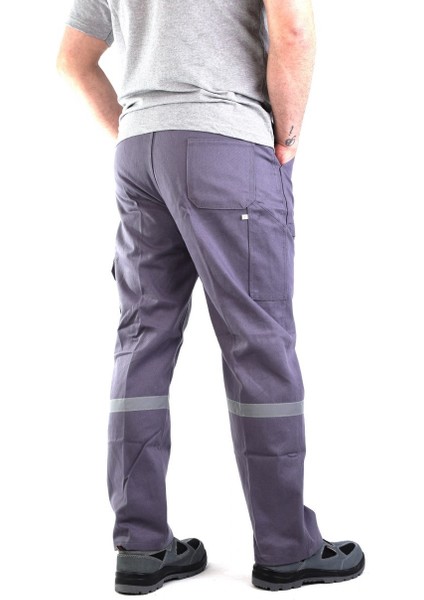 77 Gabardin Kom.cepli Iş Pantolonu Reflektörlü Kışlık Gri 2 Adet fiyatları