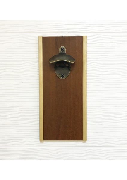 Duvar Tipi Şişe Açacağı Ahşap Arkalı Bira Açacağı