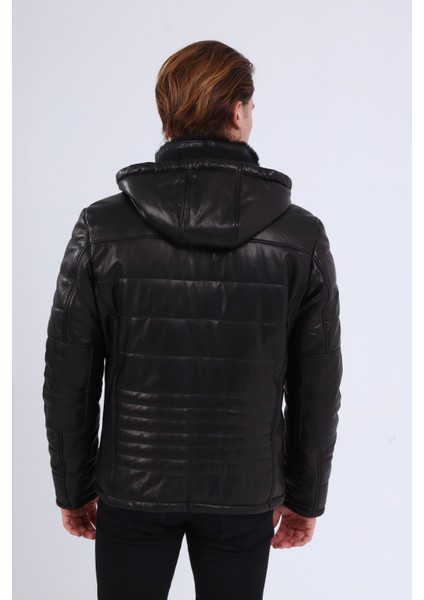Erkek Deri Kapüşonlu Kaban indirimleri