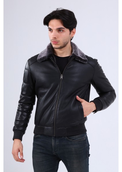 Erkek Deri Kürklü Mont modelleri