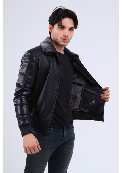 Erkek Deri Kürklü Mont indirimleri