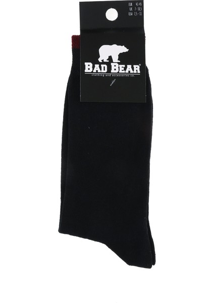 Siyah - Bordo Unisex Çorap - Flat Tall