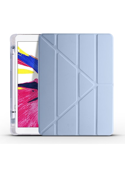 Apple Ipad Pro 11 2021 Kılıf Arkası Silikon Kamelikli Standlı Kapaklı Trifolding Kılıf