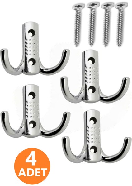 4 Adet Krom Metal Askılık