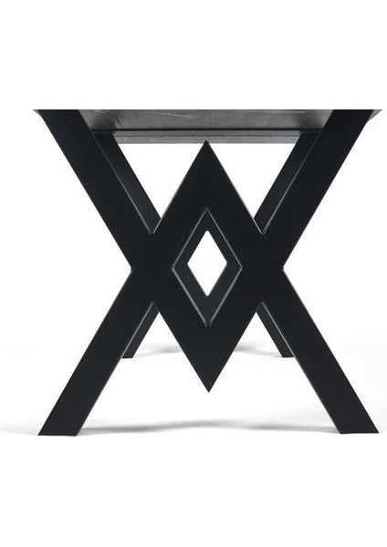 Doğal Ağaç Masif Kütük Masa Yemek Masası (Metal Ayak) 60CM x 90CM