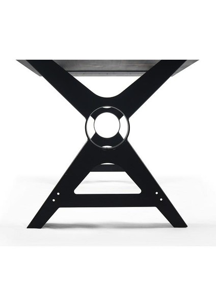 Doğal Ağaç Masif Kütük Masa Yemek Masası (Metal Ayak) 60CM x 150CM