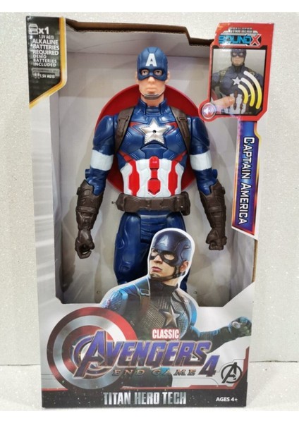 Captain America Action Figür Oyuncak Işıklı Sesli 30CM Marvel