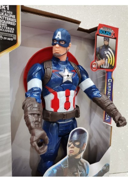 Captain America Action Figür Oyuncak Işıklı Sesli 30CM Marvel