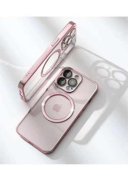 Iphone 11 Pro Kılıf Kamera Lens Çıkıntı Koruma Kenarı Parlak Magsafe Magnetik Şeffaf
