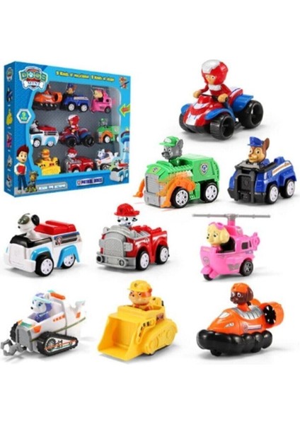 Paw Patrol Eğitici Yeni Sezon Araba Köpekler 9 Lu Figür Araçları Paw Patrol
