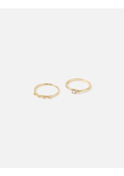 Taşlı Yüzük Set x 2
