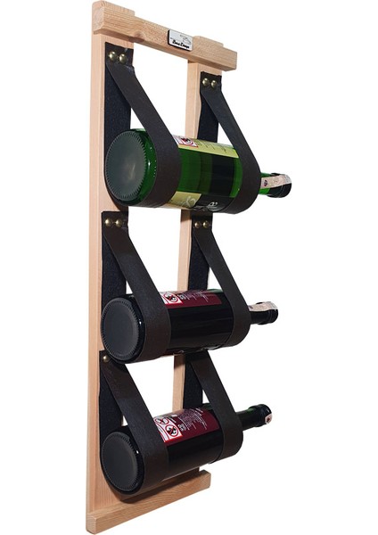 Ahşap Deri Askılı Şaraplık Şişelik Şişe Askısı 3 Şişe Kapasiteli (Duvara Montaj) fiyatları