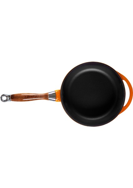 Döküm Kızartma Tavası Ahşap Kulplu ÇAP(Ø)24CM Turuncu modelleri